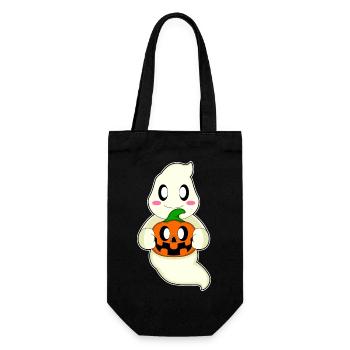 Citrouille fantôme d’Halloween - Sac à bouteille - noir - Devant