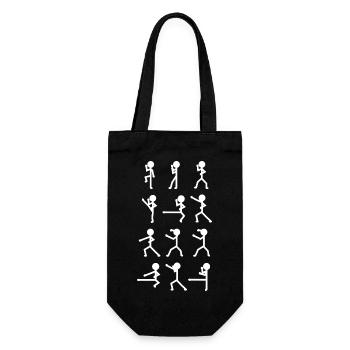 Karate Stick Figures - Gift Bag for Bottles - black - Front