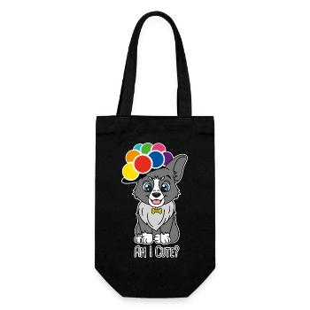 Hund - Geschenkbeutel für Flaschen - Schwarz - Vorne