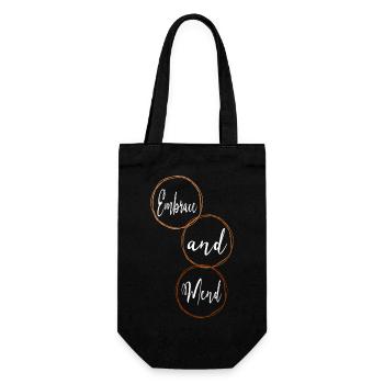 support system inner healing humor funny - Gift Bag for Bottles - black - Front