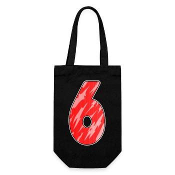 Nummer 6 Muster Rot - Geschenkbeutel für Flaschen - Schwarz - Vorne