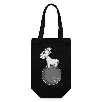 Ziege Bowling - Geschenkbeutel für Flaschen - Schwarz - Vorne