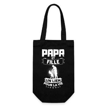T-shirt Fête des Pères - Papa et Fille - Sac à bouteille - noir - Devant