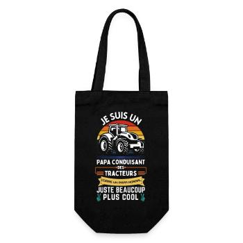 Father's Day T-shirt - Dad Tractor Driver - Gift Bag for Bottles - black - Front