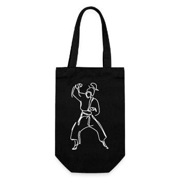Female Karateka - Gift Bag for Bottles - black - Front