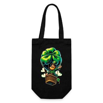 Ballooning Leprechaun (Irish Leprechaun) - Gift Bag for Bottles - black - Front