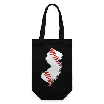 New Jersey (États-Unis) | Vrai baseball | Carte - Sac à bouteille - noir - Devant
