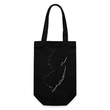 New Jersey (USA) | Landkarte | Schatten - Geschenkbeutel für Flaschen - Schwarz - Vorne