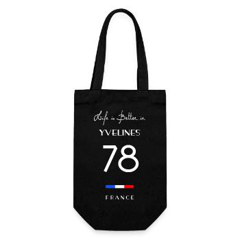 Das Leben ist besser in YVELINES Nummer 78 Versailles Fr - Geschenkbeutel für Flaschen - Schwarz - Vorne