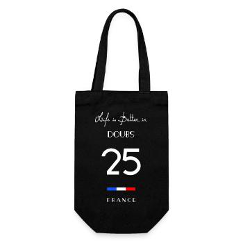 Life is better in DOUBS Number 25 Franche Comté Fr - Gift Bag for Bottles - black - Front