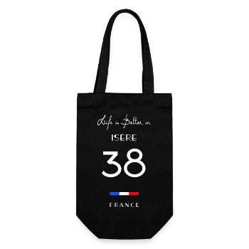 Life is better in ISÈRE Number 38 Rhône Alpes Fran - Gift Bag for Bottles - black - Front