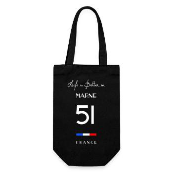 Life is better in MARNE Number 51 Reims Grand Est - Gift Bag for Bottles - black - Front