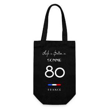 Life is better in SOMME Number 80 Picardie Amiens - Gift Bag for Bottles - black - Front