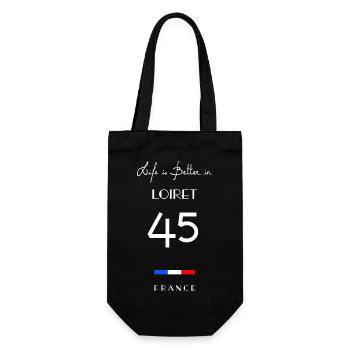 Life in LOIRET Number 45 Centre Val de Loire Franc - Gift Bag for Bottles - black - Front