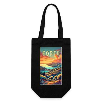 Korfu Griechenland Paradies Design - Geschenkbeutel für Flaschen - Schwarz - Vorne