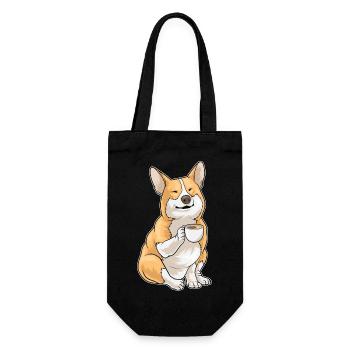Corgi Coffee Mug - Gift Bag for Bottles - black - Front