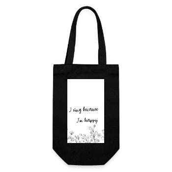Ich singe, weil ich glücklich bin - Geschenkbeutel für Flaschen - Schwarz - Vorne