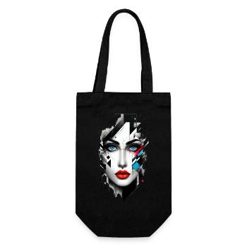 Women girl power design art female feminism symbol - Gift Bag for Bottles - black - Front