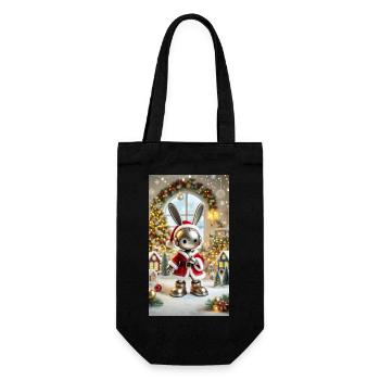 Weihnachtshase - Geschenkbeutel für Flaschen - Schwarz - Vorne