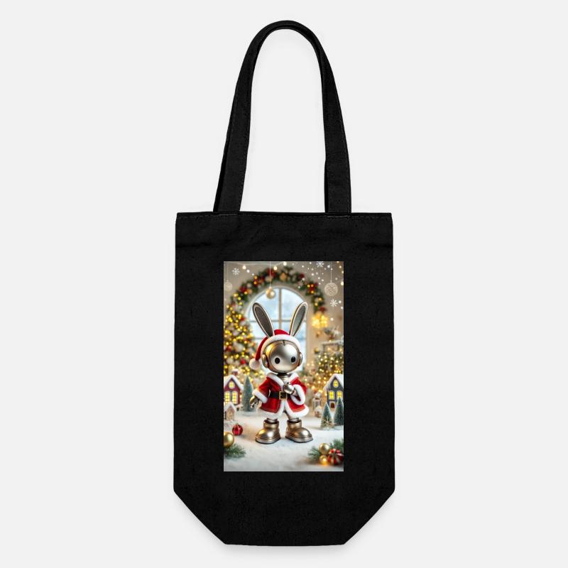 Weihnachtshase - Geschenkbeutel für Flaschen - Schwarz