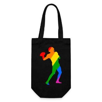 Rainbow Football Player - Geschenkbeutel für Flaschen - Schwarz - Vorne
