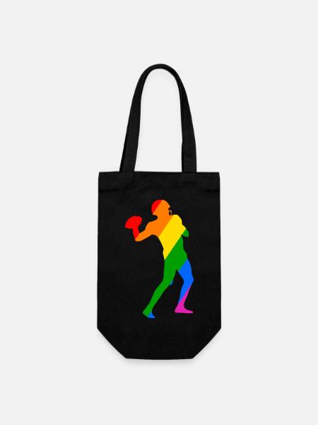 Rainbow Football Player - Geschenkbeutel für Flaschen - Schwarz