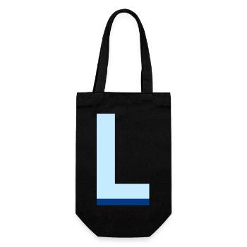 Lettre l bleu pop et moderne - Sac à bouteille - noir - Devant