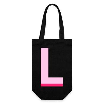 Lettre l rose pop et moderne - Sac à bouteille - noir - Devant