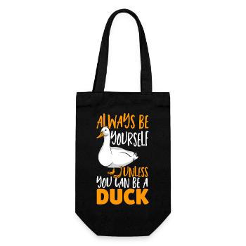 Sei immer du selbst ausser du kannst eine Ente - Geschenkbeutel für Flaschen - Schwarz - Vorne