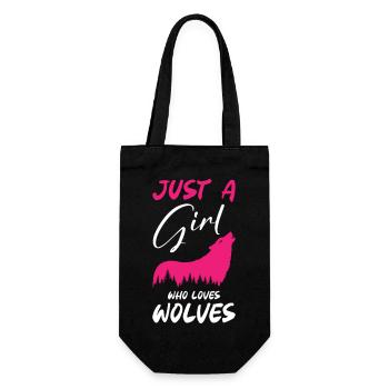 Juste une fille qui aime les loups - Sac à bouteille - noir - Devant