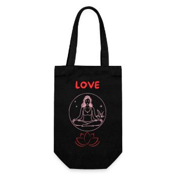 Love meditation - Geschenkbeutel für Flaschen - Schwarz - Vorne