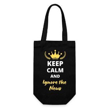 Keep Calm and Ignore the News - Gift Bag for Bottles - black - Front