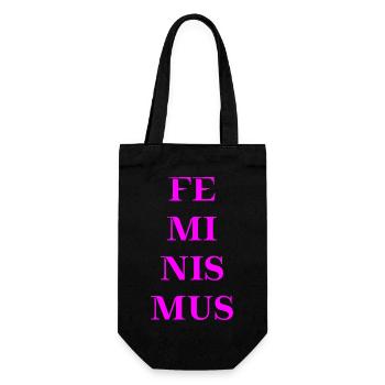 Feminism Gift Idea - Gift Bag for Bottles - black - Front