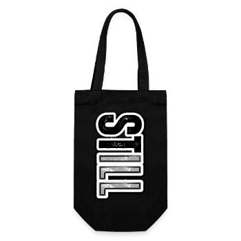 STILL ILL – vertical lettering in street style - Gift Bag for Bottles - black - Front