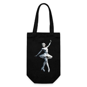 Low Poly Ballerina - Ballet Design - Gift Bag for Bottles - black - Front