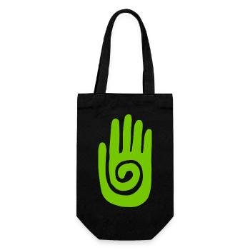 Chaman - Main de Guérison & Symbole de Protection - Vert - Sac à bouteille - noir - Devant