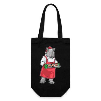 Nashorn Weihnachten Backen - Geschenkbeutel für Flaschen - Schwarz - Vorne