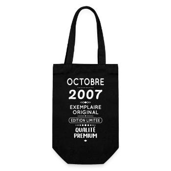 18th Birthday - October 2007 Original - Gift Bag for Bottles - black - Front