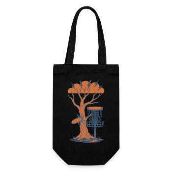 Disc Golf Tree trifft Flying Disc Basket Sturm - Geschenkbeutel für Flaschen - Schwarz - Vorne