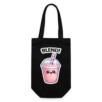 Kawaii Smoothie Becher BLEND - Geschenkbeutel für Flaschen - Schwarz - Vorne