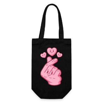 Kpop Musique coréenne Doigts mignons Amour Anime - Sac à bouteille - noir - Devant