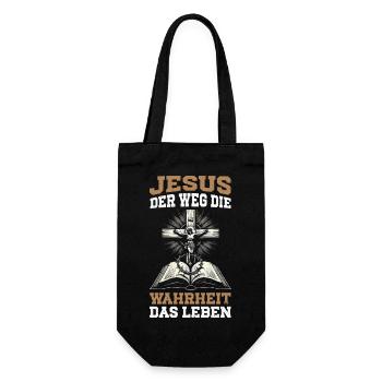Jesus Der Weg Die Wahrheit Das Leben Christlich - Geschenkbeutel für Flaschen - Schwarz - Vorne