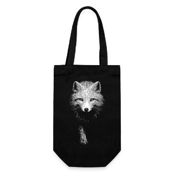 Polarfuchs - Geschenkbeutel für Flaschen - Schwarz - Vorne