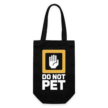 Do Not Pet Introvert Distance Calm Anti Social - Gift Bag for Bottles - black - Front