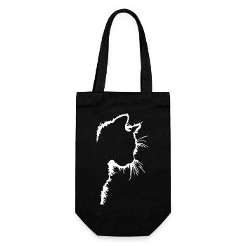 Katzen Silhouette Linienstil - Geschenkbeutel für Flaschen - Schwarz - Vorne