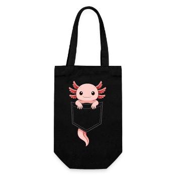 Mignon Axolotl qui sort de sa poche - Sac à bouteille - noir - Devant