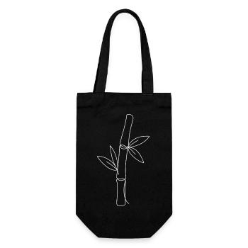 Silhouette en bambou à motif mono - Sac à bouteille - noir - Devant