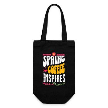 Spring coffee inspires - Gift Bag for Bottles - black - Front