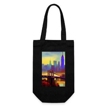 New York City Skyline - Geschenkbeutel für Flaschen - Schwarz - Vorne