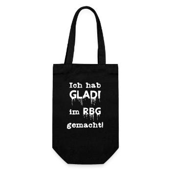 Ich hab GLADI im RBG gemacht! - Geschenkbeutel für Flaschen - Schwarz - Vorne